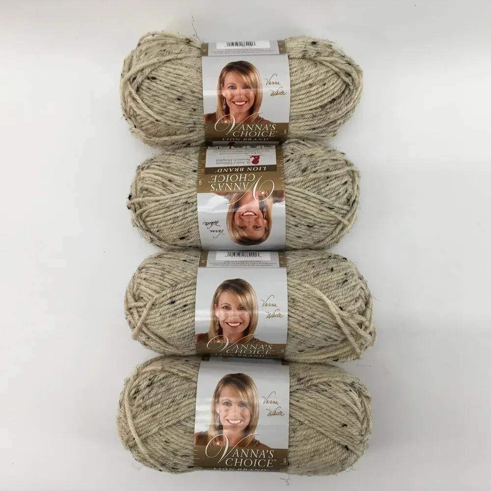 Vanna's Choice Lion Brand Yarn Oatmeal *Lot of 4 Skeins* Vanna White Crochet